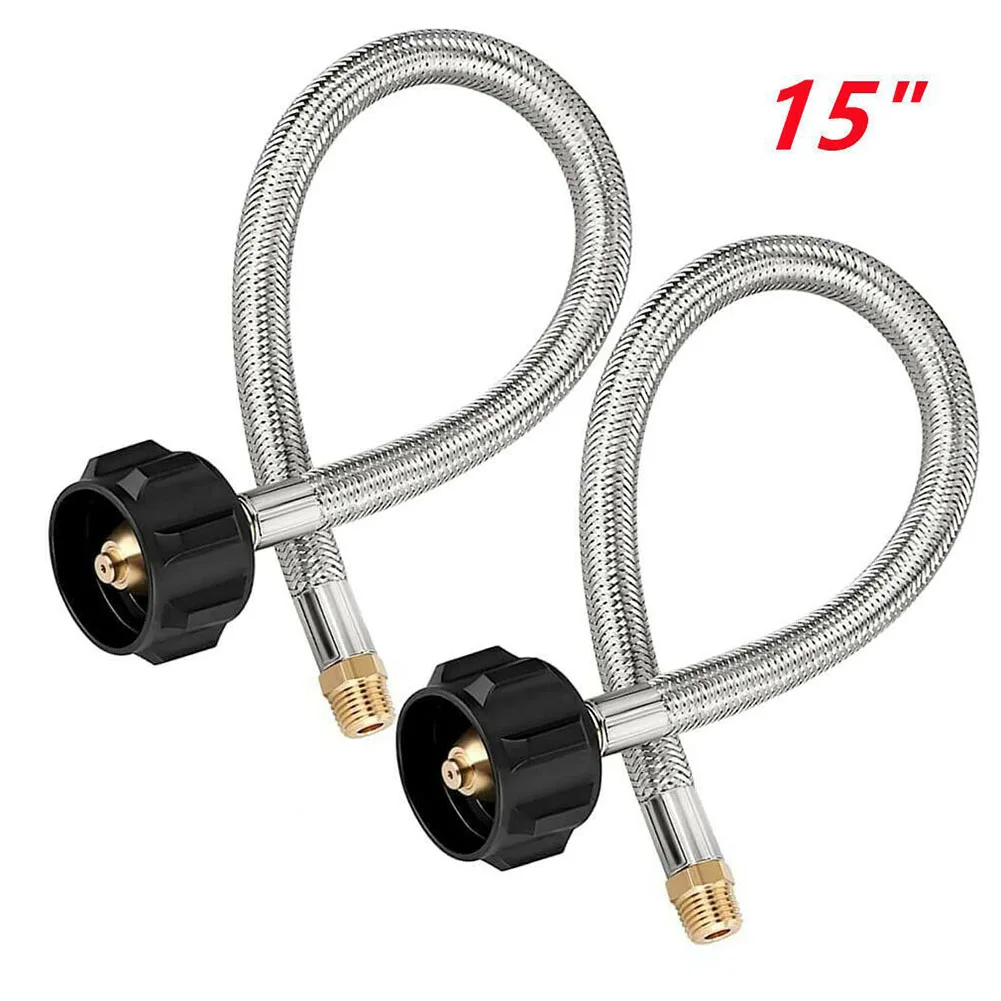 2PCS Stainless Braided Propane Hoses 15\" NPT RV Propane Braided Hose Braid Male 1/2\" NPT/QCC1 For Propane Tank Connector
2PCS Stainless Braided Propane Hoses 15\" NPT RV Propane Braided Hose Braid Male 1/2\" NPT/QCC1 For Propane Tank Connector