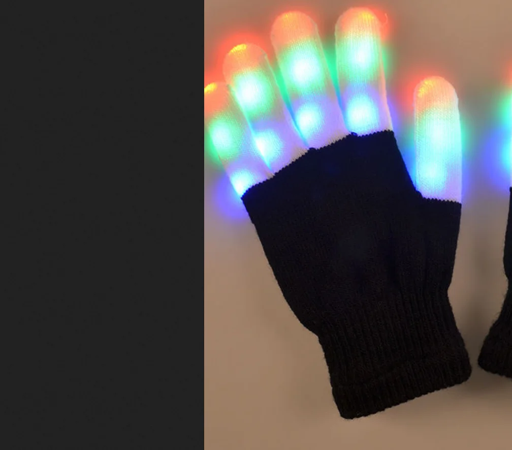 LED Gloves, Light Up Hand Gloves, Flashing Fingers Colourful Rave Gloves 7 Modes Glow Glove for Festivals, Bonfire Night, Party
LED Gloves, Light Up Hand Gloves, Flashing Fingers Colourful Rave Gloves 7 Modes Glow Glove for Festivals, Bonfire Night, Party
