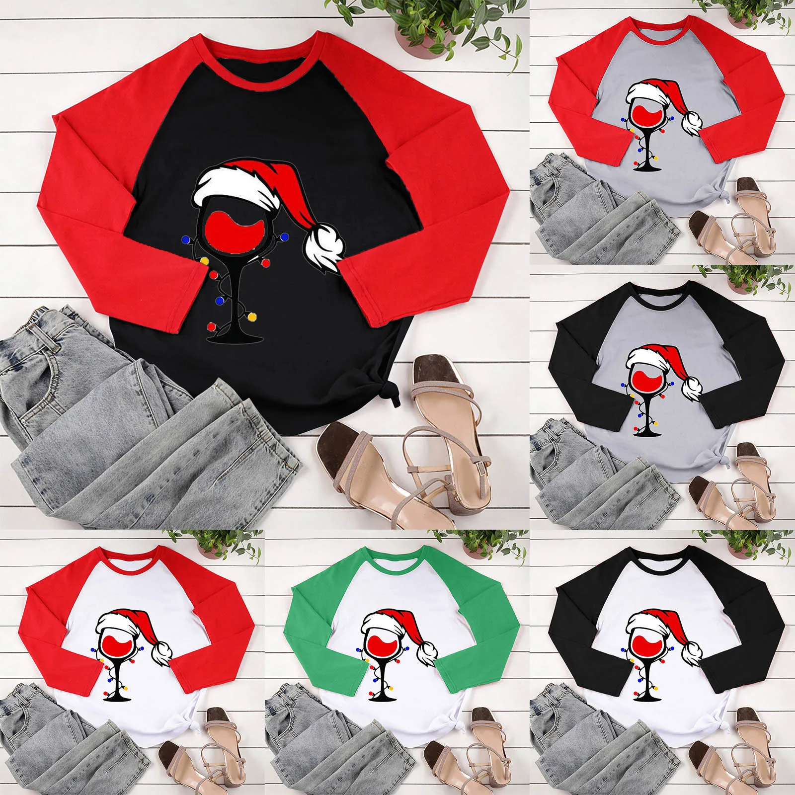 Женская мода, топ с рождественским принтом, с длинными рукавами реглан, цветная футболка, однотонная женская футболка в упаковке
Женская мода, топ с рождественским принтом, с длинными рукавами реглан, цветная футболка, однотонная женская футболка в упаковке