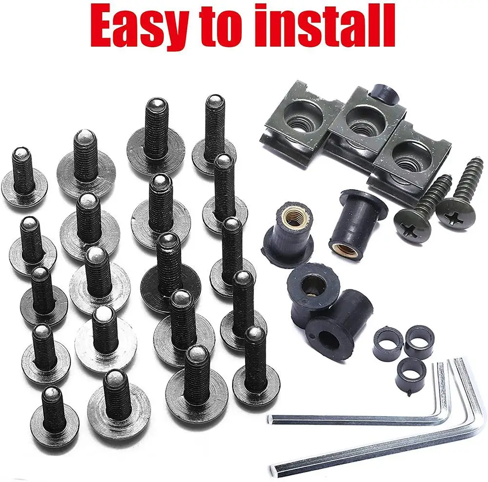 177pcs/box Aluminum Windscreen Screws Colorful Fasteners Screws Set Motorcycle Fairing Bolt Kit Motorcycle Modified Parts
177pcs/box Aluminum Windscreen Screws Colorful Fasteners Screws Set Motorcycle Fairing Bolt Kit Motorcycle Modified Parts