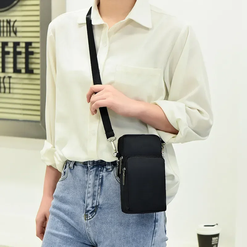 

Сумка-кошелек из ткани Оксфорд для телефона, женская сумочка с мультяшным принтом для мобильного телефона, тканевая водонепроницаемая сумка через плечо для мелочи
