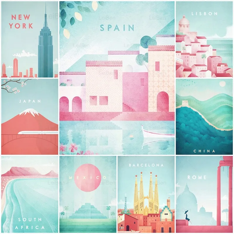 World Travel Scenery Poster Lisbon Spain Japan Attractions Canvas Painting Wall Art Prints Picture for Living Room Home Decor
World Travel Scenery Poster Lisbon Spain Japan Attractions Canvas Painting Wall Art Prints Picture for Living Room Home Decor