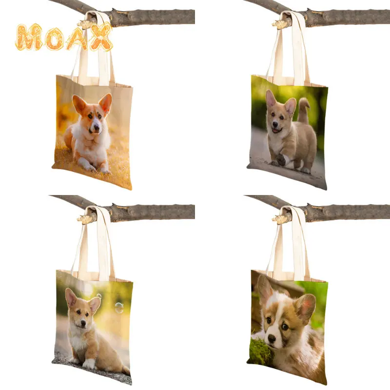 Cute Corgi Shoulder Bag for Women Reusable Shopping Bags Dog Canvas Eco Handbags Female Supermarket Custom Casual Tote Bags
Cute Corgi Shoulder Bag for Women Reusable Shopping Bags Dog Canvas Eco Handbags Female Supermarket Custom Casual Tote Bags