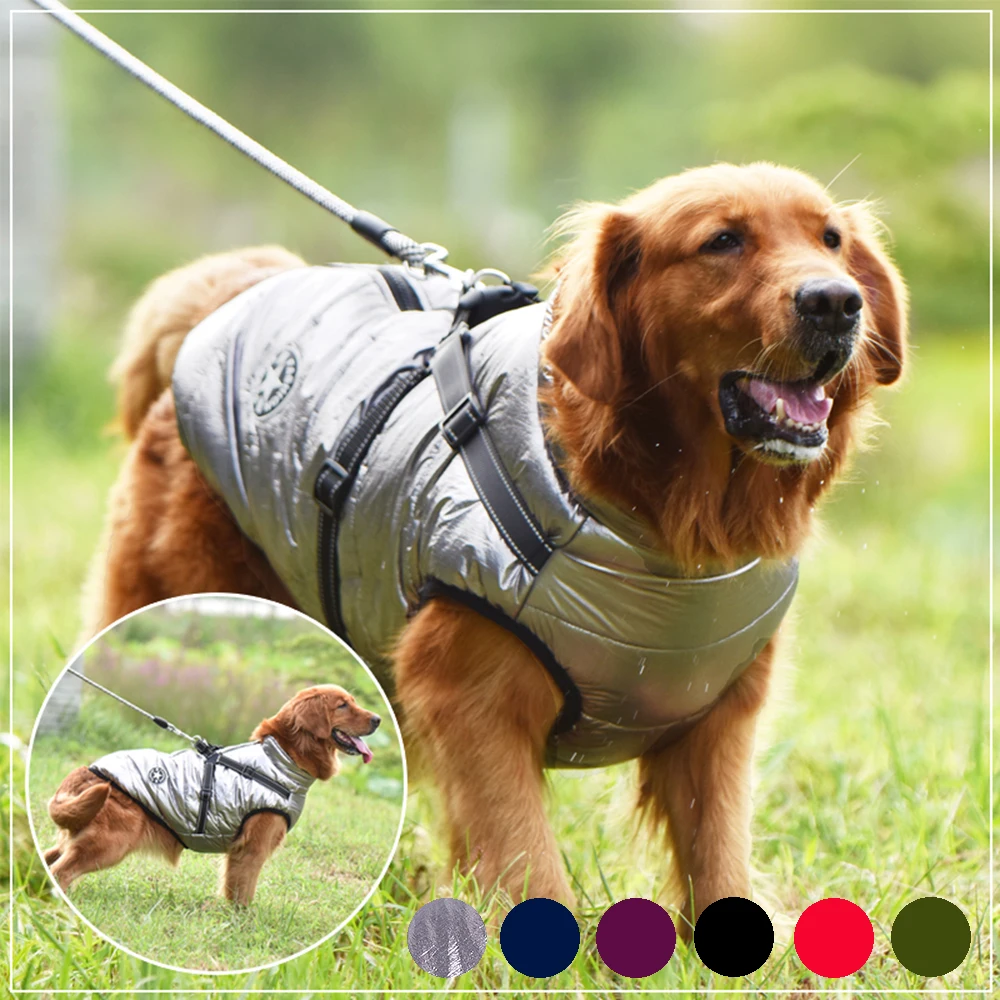 Dog Clothes Winter Warm Large Pet Jacket With Harness Waterproof For Labrador Big Dogs Coat Chihuahua French Bulldog Clothing
Dog Clothes Winter Warm Large Pet Jacket With Harness Waterproof For Labrador Big Dogs Coat Chihuahua French Bulldog Clothing