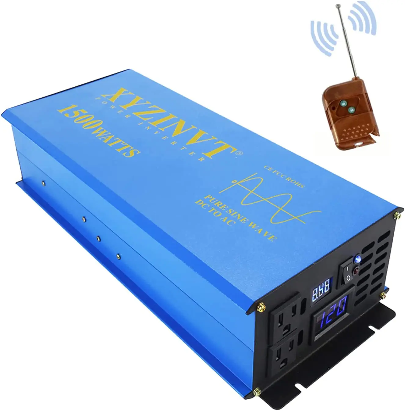 1500W Solar Inverter 12V 220V Pure Sine Wave Power Inverter Car Battery Converter 24V/48V DC to 120V/230V/240V AC Remote Control
1500W Solar Inverter 12V 220V Pure Sine Wave Power Inverter Car Battery Converter 24V/48V DC to 120V/230V/240V AC Remote Control