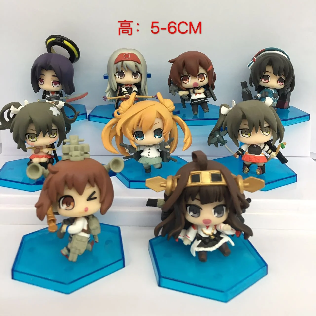 

9pcs/lot Hot-selling 5-6cm pvc Japanese anime figure Kantai Collection Q version action figure collectible model toys brinquedos