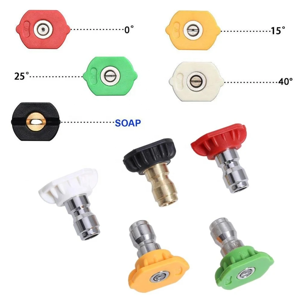 7Pcs High Pressure Washer Sprayer Nozzle Tip 1/4\\\" Inch Fitting Male Thread Quick Connect 0 15 25 40 65 Degree Water Jet
7Pcs High Pressure Washer Sprayer Nozzle Tip 1/4\\\" Inch Fitting Male Thread Quick Connect 0 15 25 40 65 Degree Water Jet
