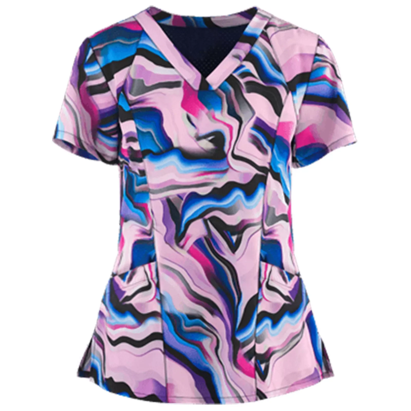 Dye Print Nursing Uniform Women Short Sleeve V-neck Scrubs Tops Working Uniform Heart Shape Print Nurse Uniform Accessories 
Dye Print Nursing Uniform Women Short Sleeve V-neck Scrubs Tops Working Uniform Heart Shape Print Nurse Uniform Accessories