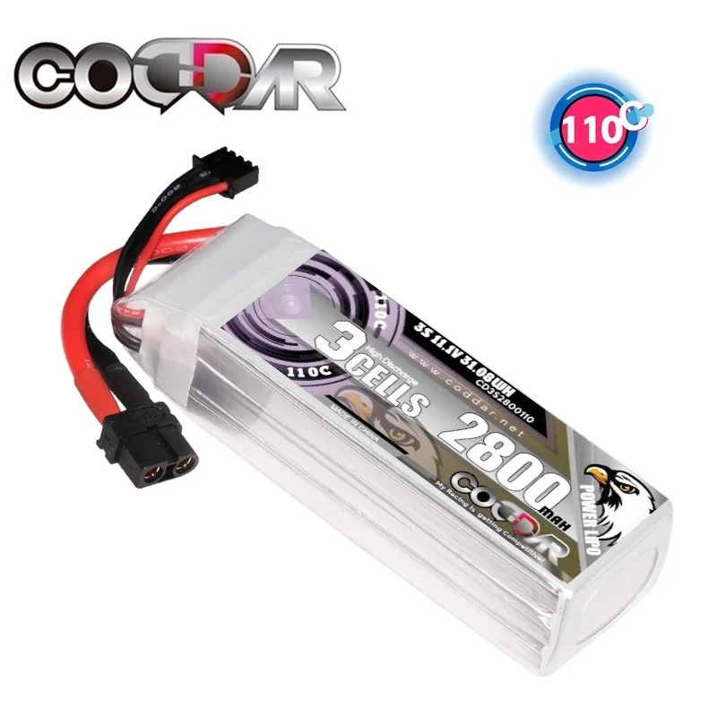CODDAR 11.1V 2800mAh 3S Lipo Battery 3S 130C 11.1V Battery XT60/T/XT30 For RC Helicopter Quadcopter FPV Racing Drone Cars Parts
CODDAR 11.1V 2800mAh 3S Lipo Battery 3S 130C 11.1V Battery XT60/T/XT30 For RC Helicopter Quadcopter FPV Racing Drone Cars Parts