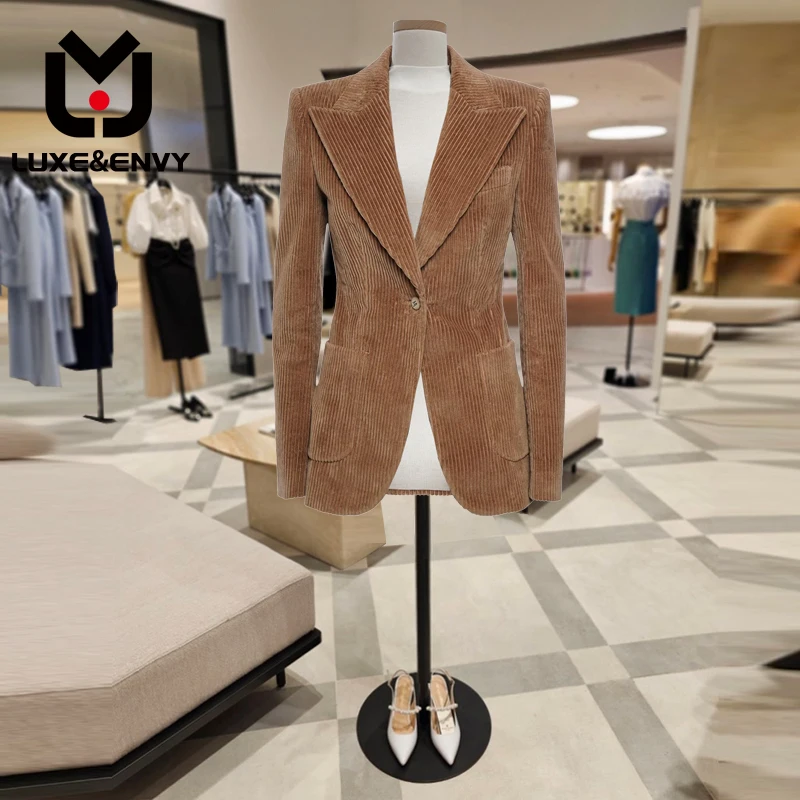 LUXE&ENVY Fashionable Slim Fitting Corduroy Small Suit Jacket New Style With A Slimming One Button Suit 2023 Autumn
LUXE&ENVY Fashionable Slim Fitting Corduroy Small Suit Jacket New Style With A Slimming One Button Suit 2023 Autumn