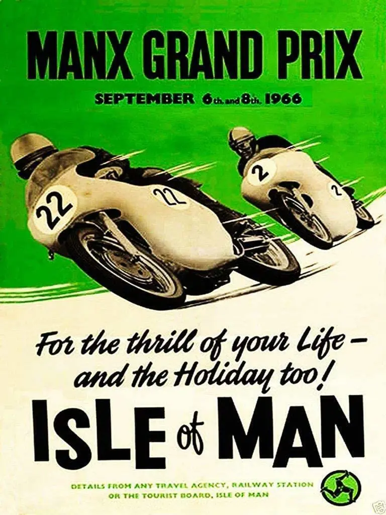 T.T. Races Isle of Man 1966 Wall Decor Retro Tin Sign
T.T. Races Isle of Man 1966 Wall Decor Retro Tin Sign
