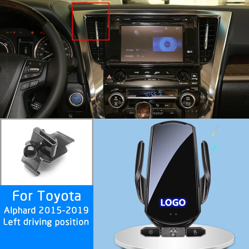 

Для Toyota Alphard 15-19 левый автомобильный держатель телефона Беспроводная зарядка встроенный аккумулятор GPS навигация аксессуары