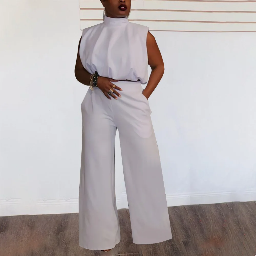 2023 Summer Office Elegant Two Peice Set for Women Matching Sets Fashion Sleeveless Crop Top+Pocket Wide Leg Pants Work Clothing
2023 Summer Office Elegant Two Peice Set for Women Matching Sets Fashion Sleeveless Crop Top+Pocket Wide Leg Pants Work Clothing