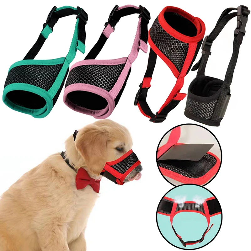 

Breathable Mesh Pet Dog Muzzle Adjustable Anti Bark Dog Mouth Mask Cover Stop Chew Grooming Dog Muzzles Training Pet Accessories