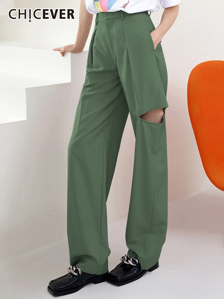 CHICEVER Straight Solid Trouser For Women High Waist Hollow Out Wide Leg Pants Female 2023 Spring Clothing Fashion Causal Style
CHICEVER Straight Solid Trouser For Women High Waist Hollow Out Wide Leg Pants Female 2023 Spring Clothing Fashion Causal Style