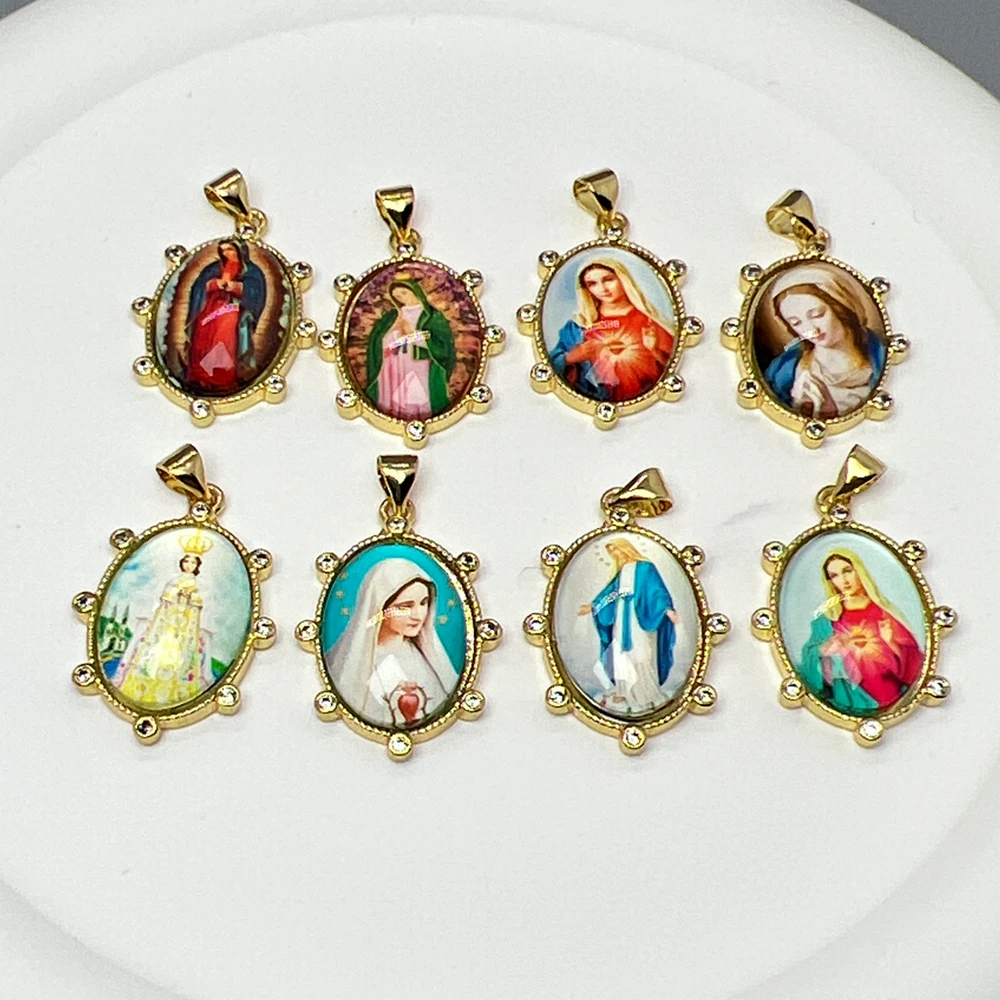 Religious Portrait Holy Virgin Mary Guadalupe Pendants Charms Metal Zircon Resin For Jewelry Making Necklace Accessories 
Religious Portrait Holy Virgin Mary Guadalupe Pendants Charms Metal Zircon Resin For Jewelry Making Necklace Accessories