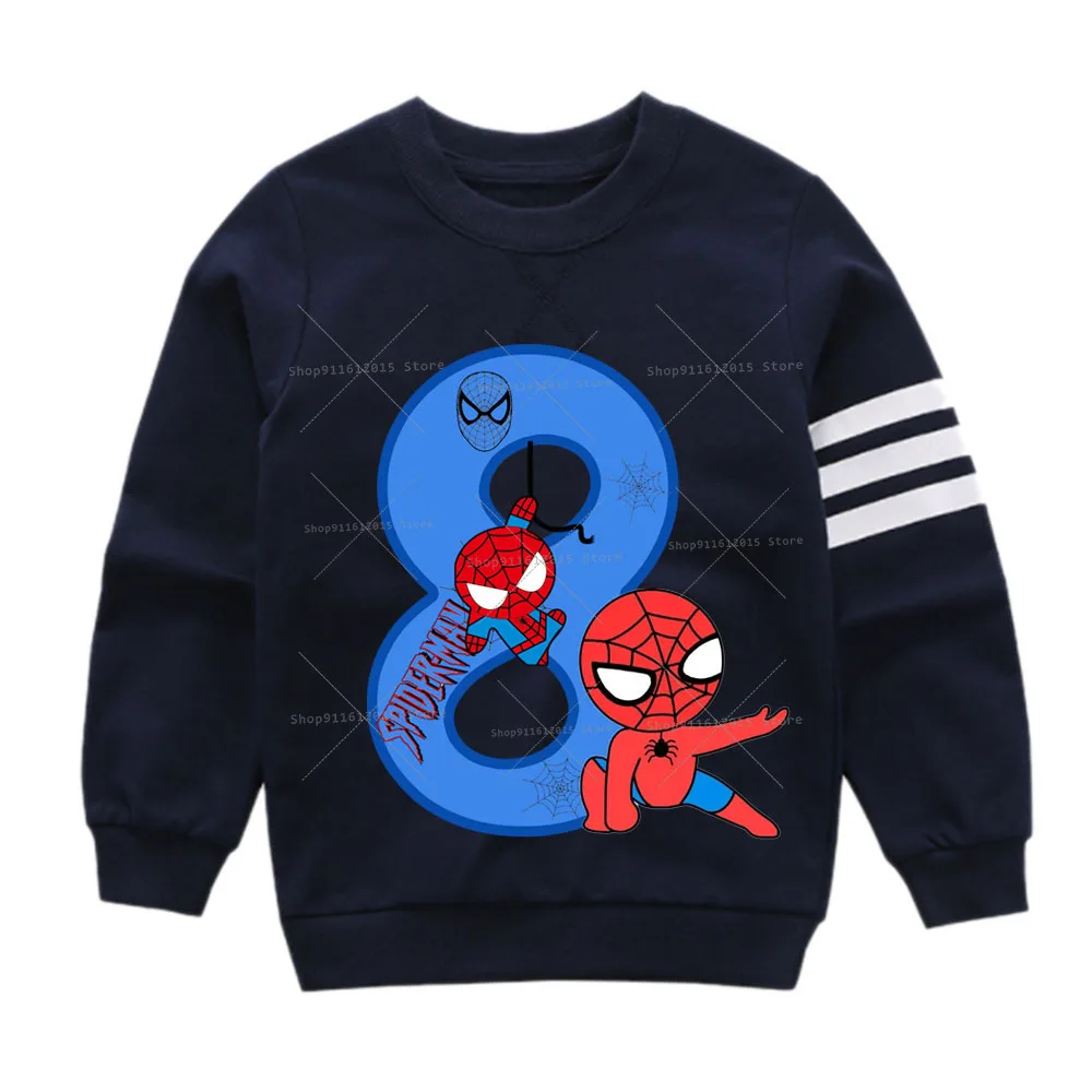 Marvel Children Cotton Sweatshirt Spiderman Infant Boy Birthday Number Pullover Baby Stripe Autumn Clothes Cartoon Printed Tops
Marvel Children Cotton Sweatshirt Spiderman Infant Boy Birthday Number Pullover Baby Stripe Autumn Clothes Cartoon Printed Tops