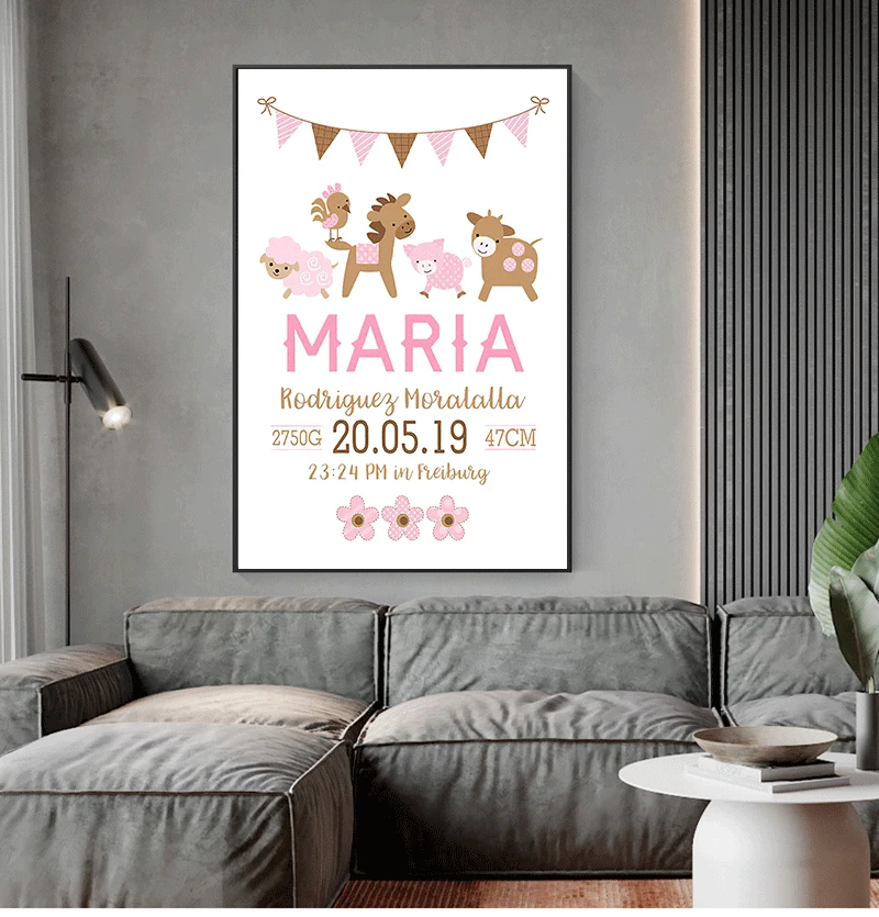 Wall Art Picture Nordic Kids Girl Bedroom Decoratio Pink Baby Birth Custom Poster Nursery Cartoon Animal Print Canvas Painting
Wall Art Picture Nordic Kids Girl Bedroom Decoratio Pink Baby Birth Custom Poster Nursery Cartoon Animal Print Canvas Painting