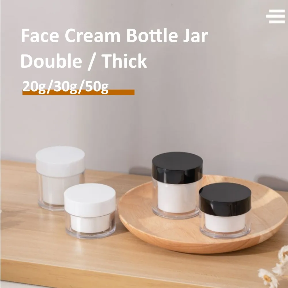 Double Thick Refillable Bottles Travel Face Cream Lotion Cosmetic Container Plastic Empty Makeup Jar Pot 20g 30g 50g Wholesale
Double Thick Refillable Bottles Travel Face Cream Lotion Cosmetic Container Plastic Empty Makeup Jar Pot 20g 30g 50g Wholesale
