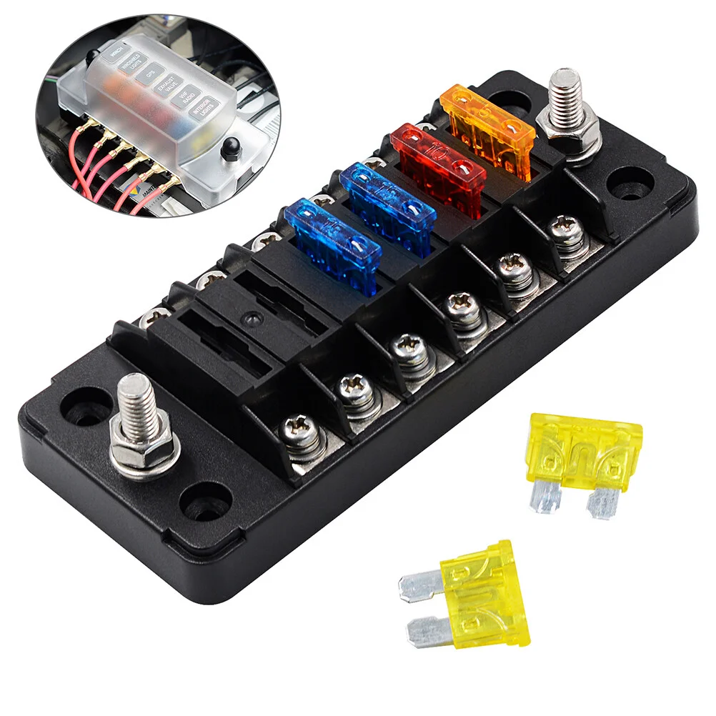 Car Plastic Fuse Box 6 Ways Fuse Holder with 12pcs Fuses for Auto Car Boat RV Yacht Marine Trike Fuse Box with
Car Plastic Fuse Box 6 Ways Fuse Holder with 12pcs Fuses for Auto Car Boat RV Yacht Marine Trike Fuse Box with