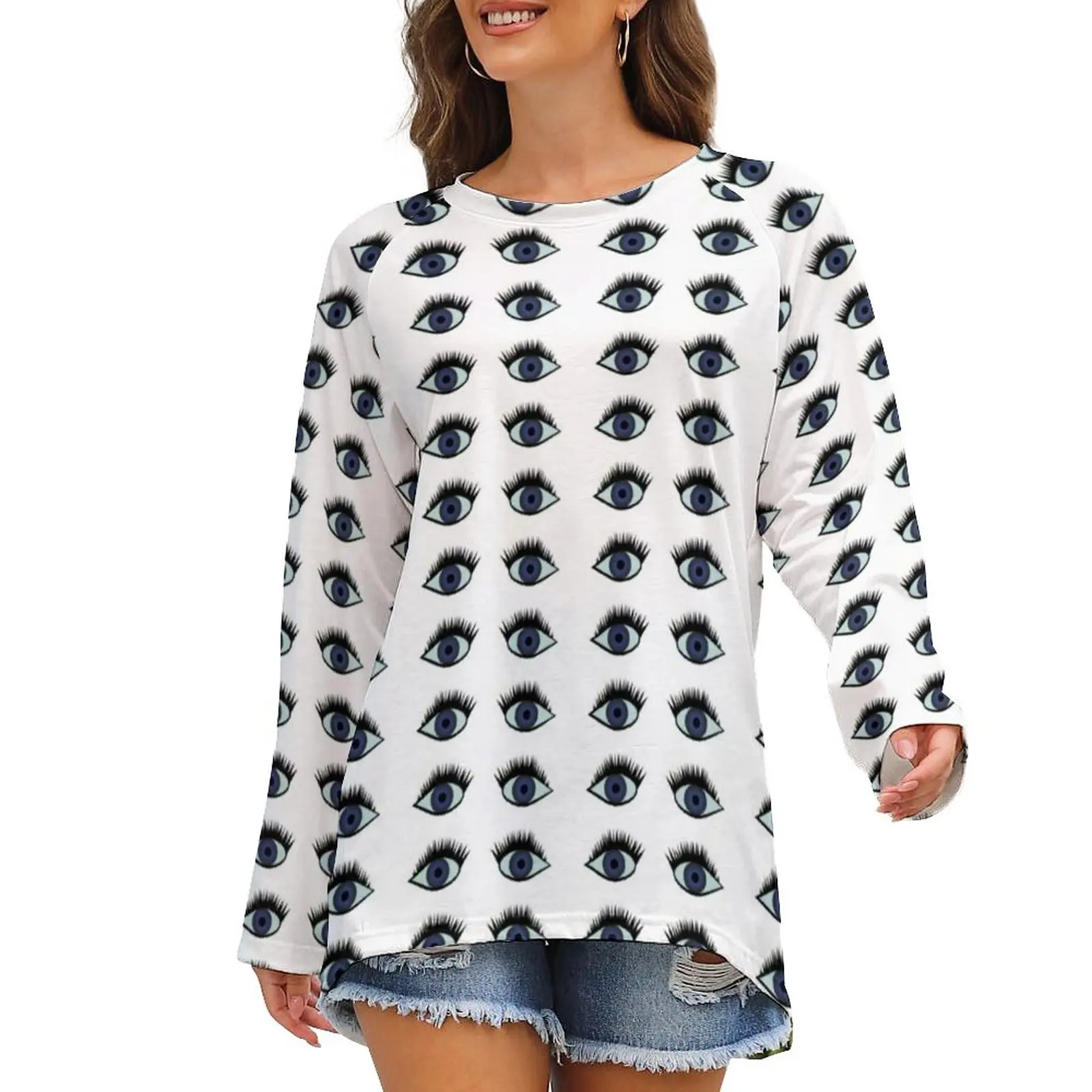 Blue Eyes T Shirts Eye Watching Modern T-Shirt Lady Long Sleeve Street Wear Tops New Arrival Oversized Printed Top Tees
Blue Eyes T Shirts Eye Watching Modern T-Shirt Lady Long Sleeve Street Wear Tops New Arrival Oversized Printed Top Tees