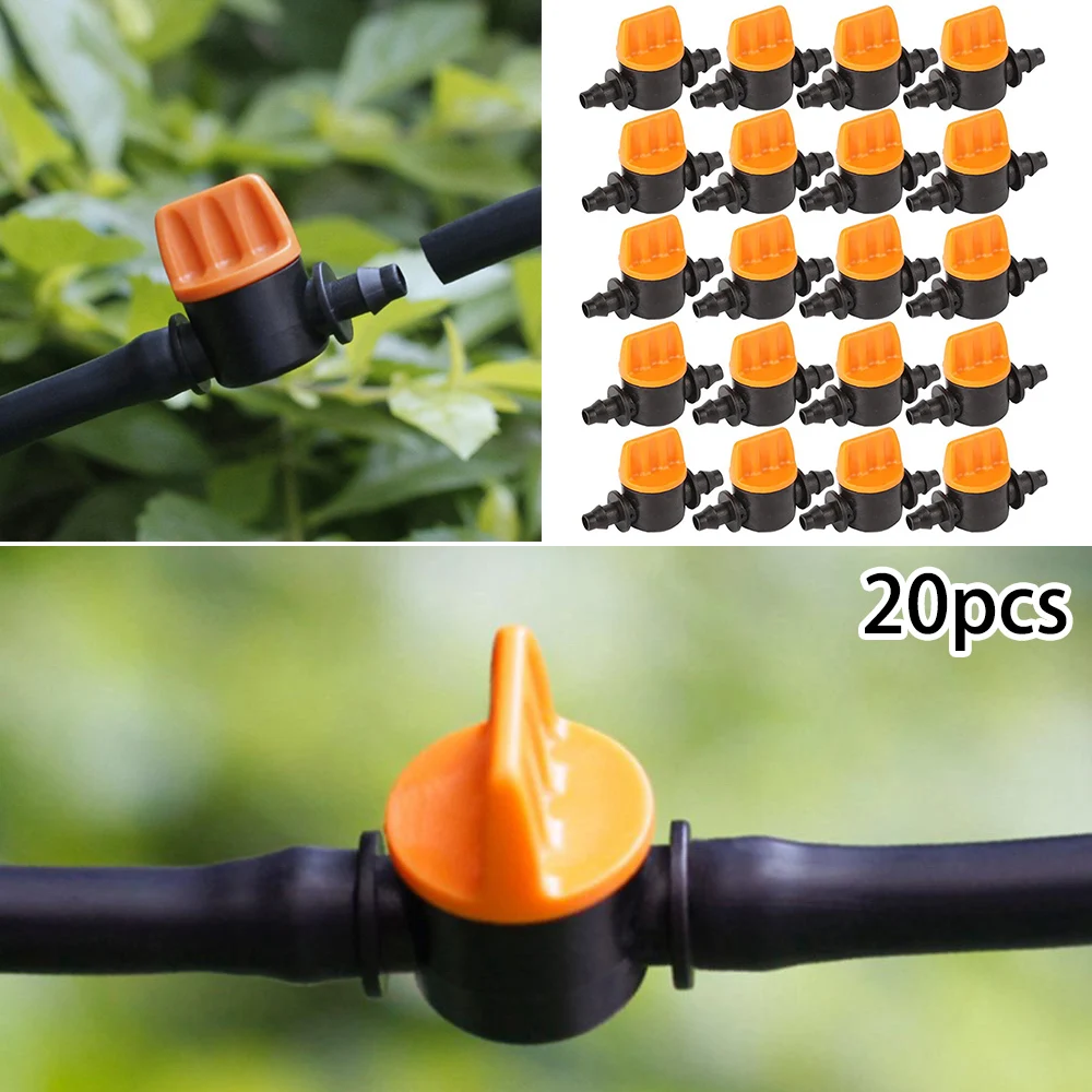 

20Pcs Valve Shut Off Coupling Connectors Suitable For 4/7mm Hose Garden Irrigation Pipe Water Flow Control Valve Garden Tools Pa