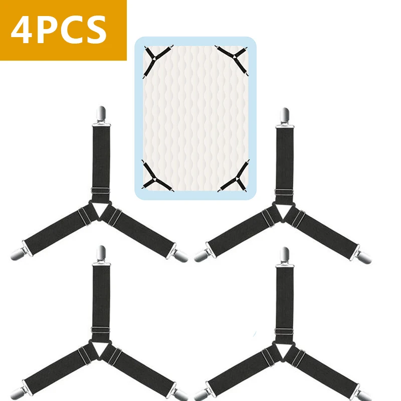 4PCS/Set Elastic Bed Sheet Grippers Adjustable Belt Fastener Clips Mattress Cover Sheet holder Sofa Fixation Organize Gadgets
4PCS/Set Elastic Bed Sheet Grippers Adjustable Belt Fastener Clips Mattress Cover Sheet holder Sofa Fixation Organize Gadgets