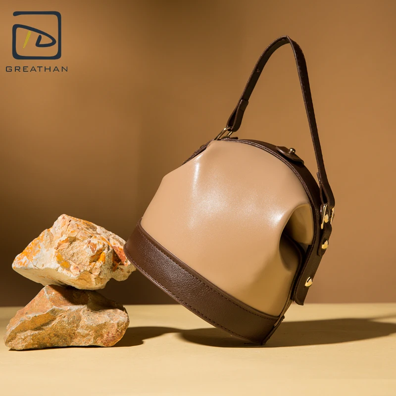 GreatHan Women's Leather Mini Bucket Bag Small Handbag
GreatHan Women's Leather Mini Bucket Bag Small Handbag