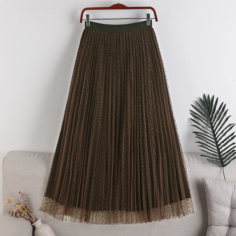 Chic Both Sides Skirts High Waist Elastic Jupe Tulle Print Mujer Faldas Pleated Long Skirt Casual Women Clothes Dropshipping
Chic Both Sides Skirts High Waist Elastic Jupe Tulle Print Mujer Faldas Pleated Long Skirt Casual Women Clothes Dropshipping