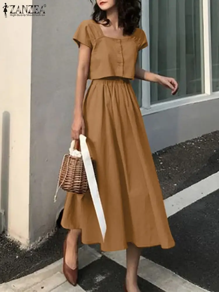 ZANZEA Fashion Square Neck High Waist Skirts TracksuitsCasual Blouse and Skirt 2pcs Outfits Women Backless Crop Tops Dress Sets
ZANZEA Fashion Square Neck High Waist Skirts TracksuitsCasual Blouse and Skirt 2pcs Outfits Women Backless Crop Tops Dress Sets