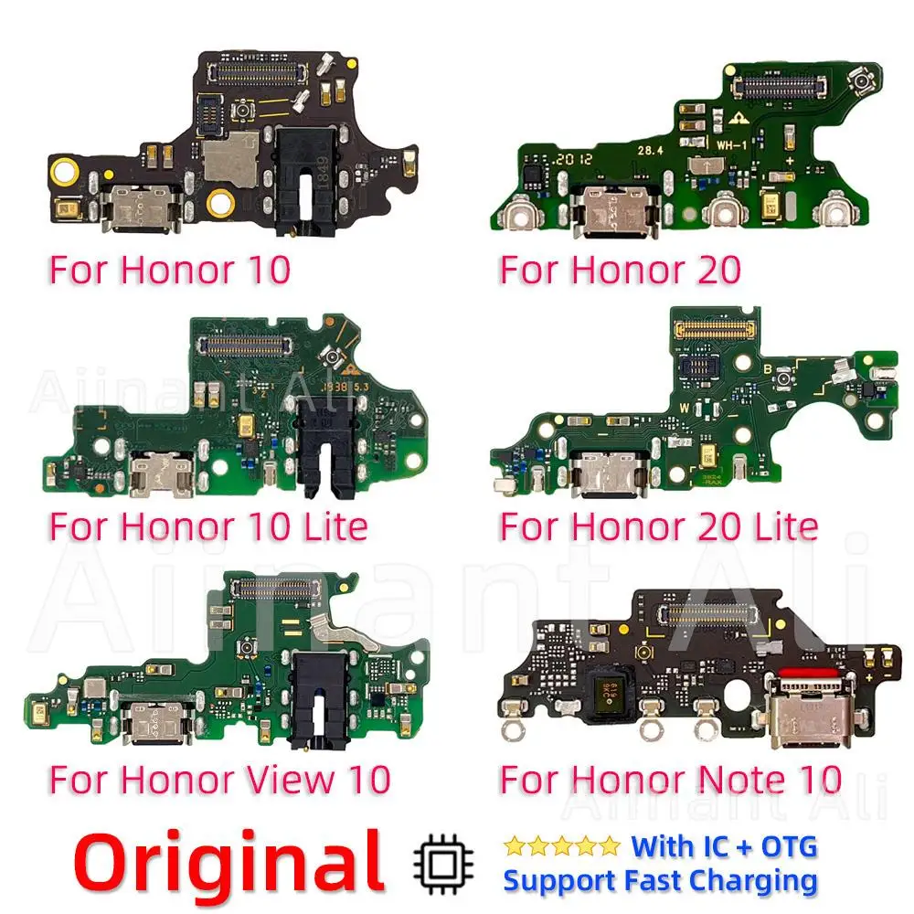 

Original USB Fast Charger Dock Connector Charging Board Flex Cable For Huawei Honor 10 20 View Note 10 V10 10x Lite Phone Parts