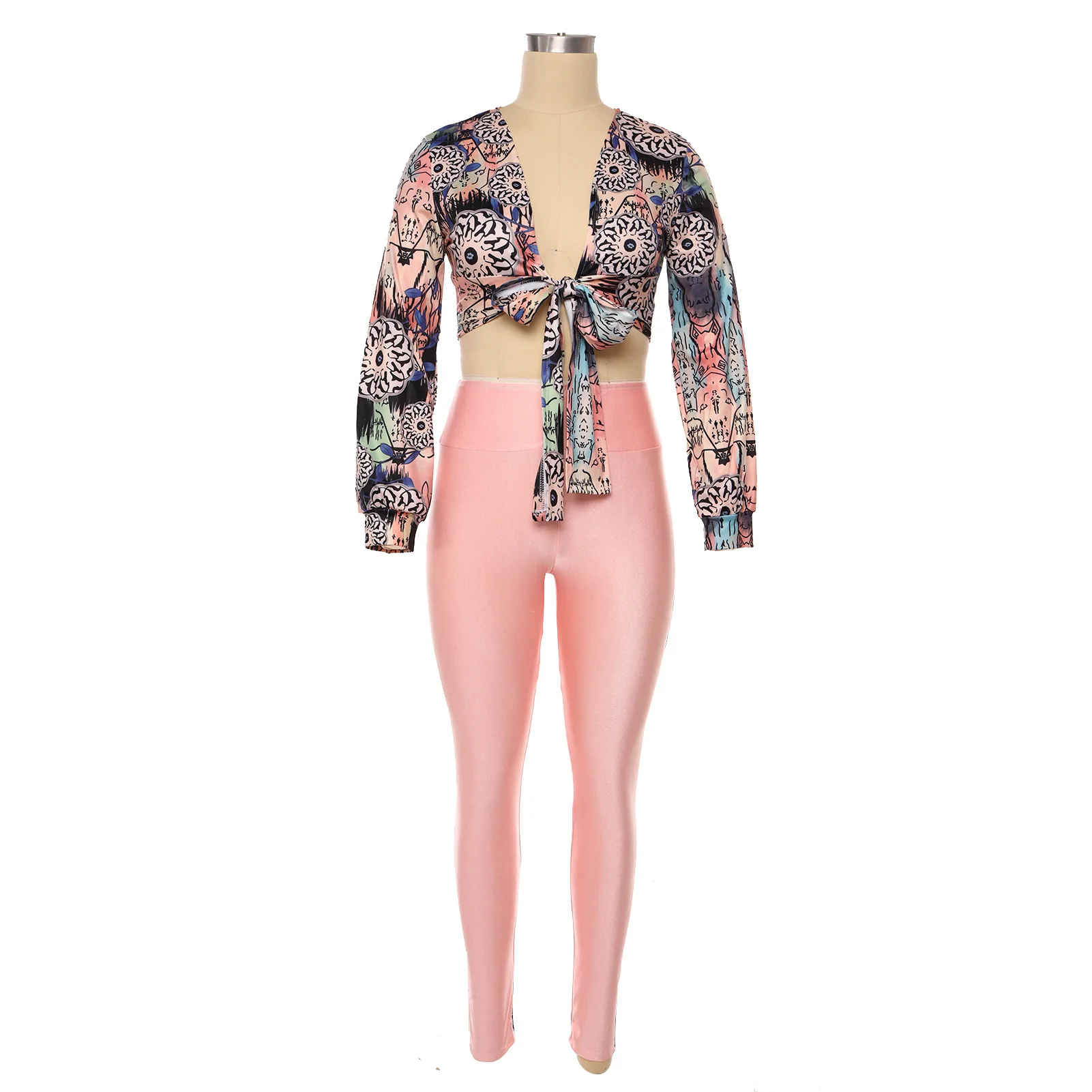 2022 Fashion Women's Clothes Lace-Up + Pant Two-piece Set Female Spring and Autumn Casual Printed Long Sleeves Tops and Trousers
2022 Fashion Women's Clothes Lace-Up + Pant Two-piece Set Female Spring and Autumn Casual Printed Long Sleeves Tops and Trousers