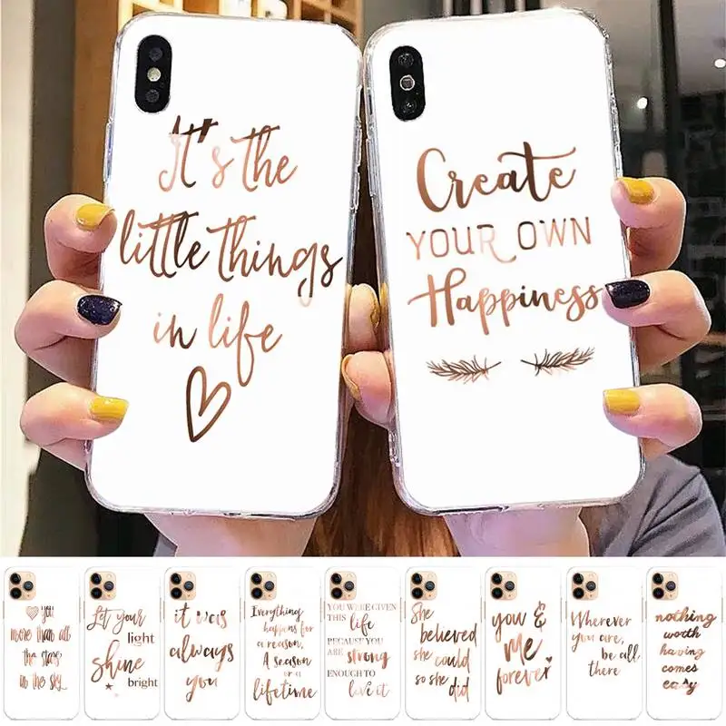 

Simple English Word Phrase Inspirational Phone Case for iPhone 11 12 13 mini pro XS MAX 8 7 6 6S Plus X 5S SE 2020 XR case