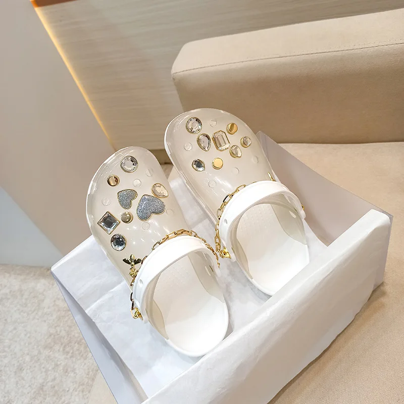 Summer Women Slippers Transparent Crystal Jelly Outer Wear Sandals Fashion Thick Bottom Daddy Shoes Outdoor Beach Shoes Slides
Summer Women Slippers Transparent Crystal Jelly Outer Wear Sandals Fashion Thick Bottom Daddy Shoes Outdoor Beach Shoes Slides