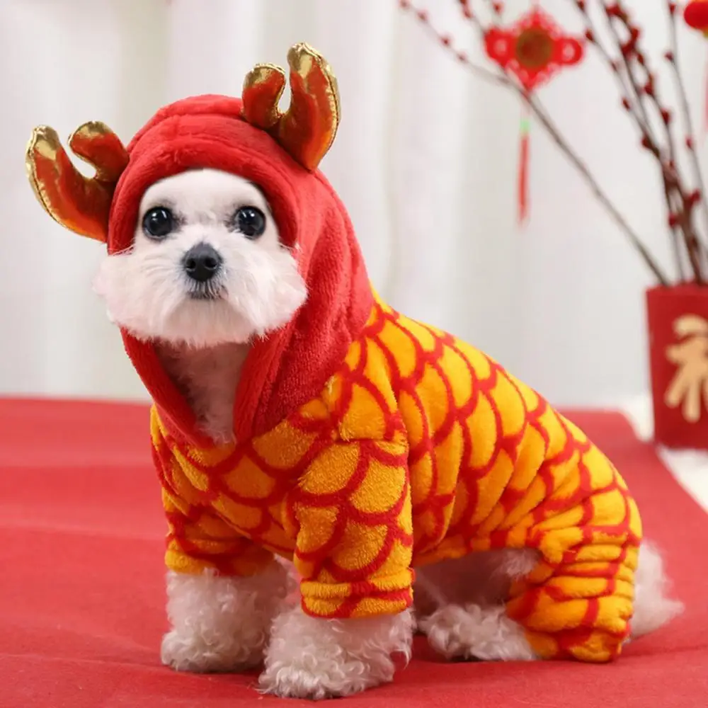 Cute Print Festive Dragon Design Dog Flannel Coat Hoodie New Year Style Four-legged Pet Outfit Puppy Cat Pullover Pets Clothing
Cute Print Festive Dragon Design Dog Flannel Coat Hoodie New Year Style Four-legged Pet Outfit Puppy Cat Pullover Pets Clothing