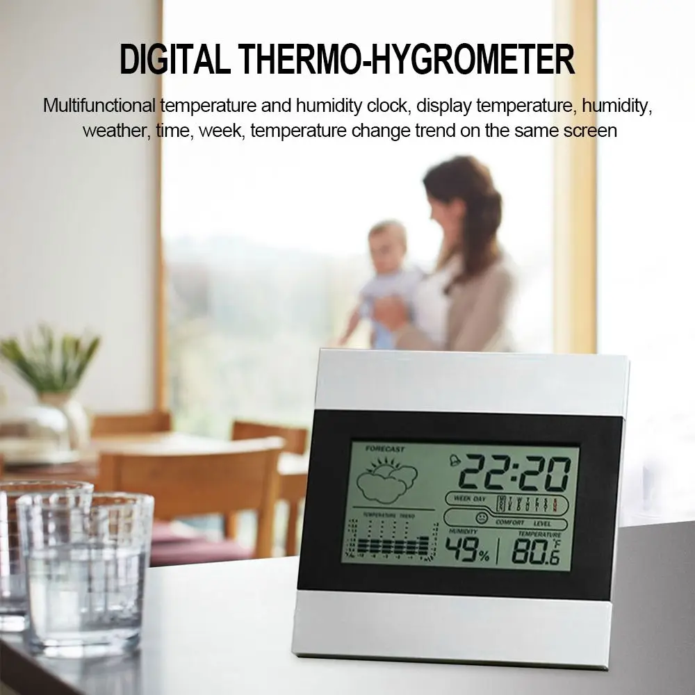 Indoor Room Electronic clock Alarm clock Temperature Clock Thermometer Humidity Meter Digital Thermo-Hygrometer 
Indoor Room Electronic clock Alarm clock Temperature Clock Thermometer Humidity Meter Digital Thermo-Hygrometer