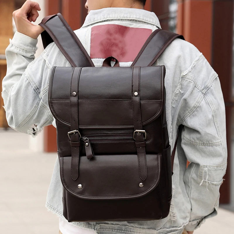 Vintage Laptop Leather Backpacks For School Bags Men PU Travel Leisure Backpacks Retro Casual Bag Schoolbags Teenager Students
Vintage Laptop Leather Backpacks For School Bags Men PU Travel Leisure Backpacks Retro Casual Bag Schoolbags Teenager Students