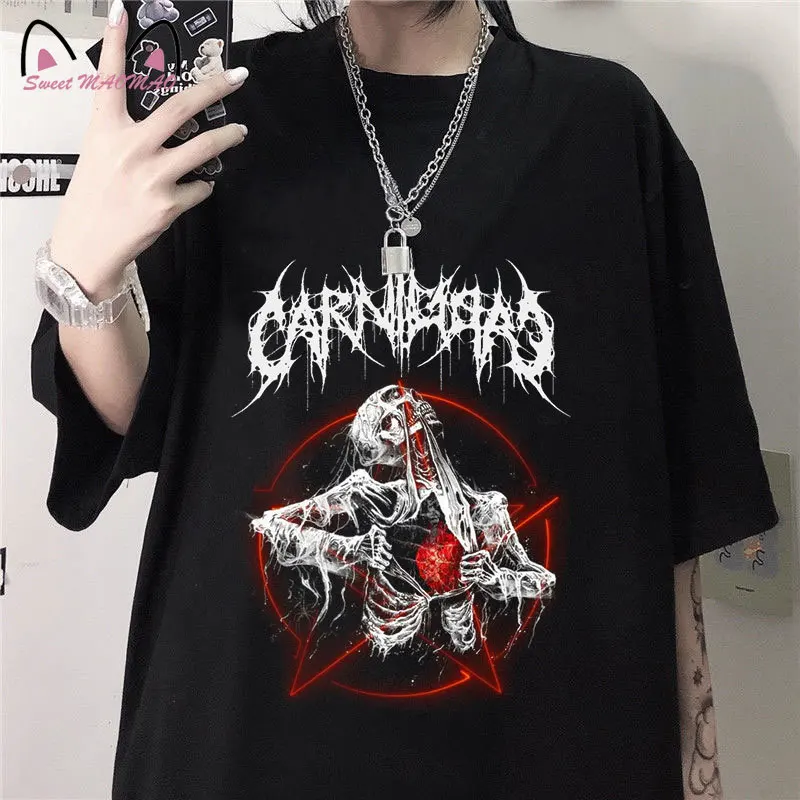 Women's T-shirt Y2K Tops Harajuku Retro Korean Style Black Demon Punk Gothic Anime Print Short Sleeve Couple Clothes Plus Size
Women's T-shirt Y2K Tops Harajuku Retro Korean Style Black Demon Punk Gothic Anime Print Short Sleeve Couple Clothes Plus Size