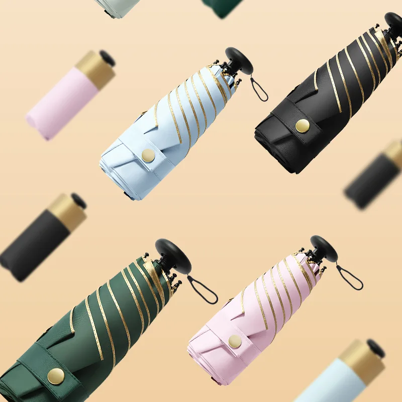 Rain Umbrella Mini Sun Sunscreen And UV Protection Female Super Light And Compact Portable Five-Fold Six-Bone Thumb Umbrella
Rain Umbrella Mini Sun Sunscreen And UV Protection Female Super Light And Compact Portable Five-Fold Six-Bone Thumb Umbrella