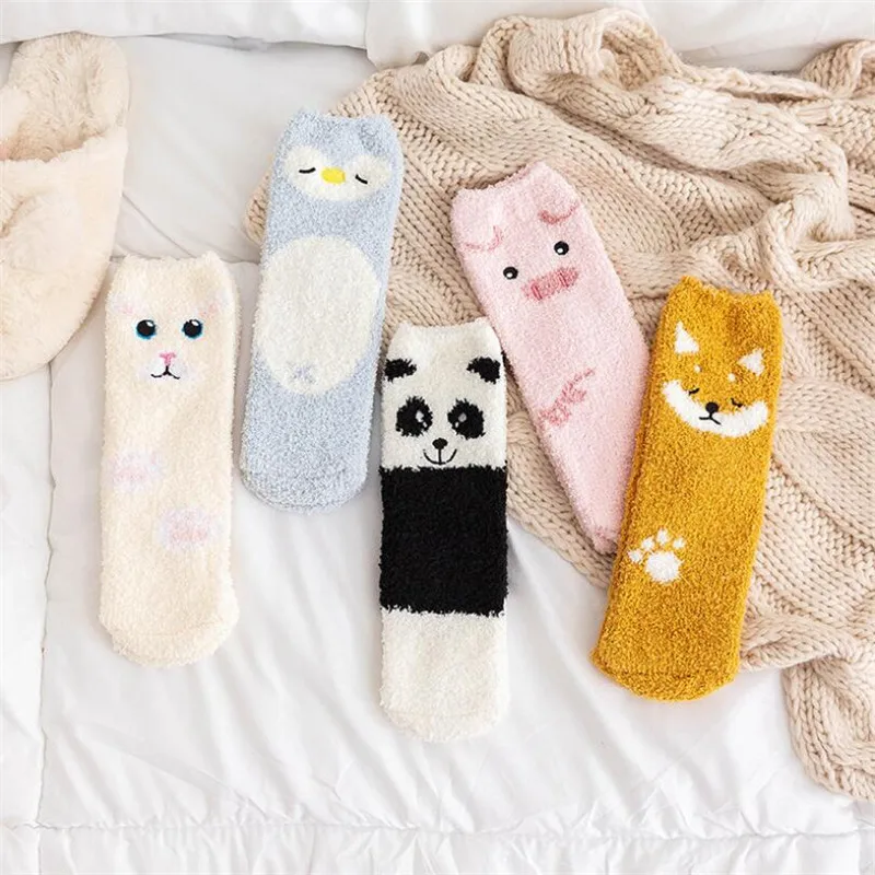 Women Cartoon Plush Socks Autumn Winter Cute Slippers Fuzzy Female Ladies Warm Animal Floor Sleep Socks Thickened Home Socks
Women Cartoon Plush Socks Autumn Winter Cute Slippers Fuzzy Female Ladies Warm Animal Floor Sleep Socks Thickened Home Socks