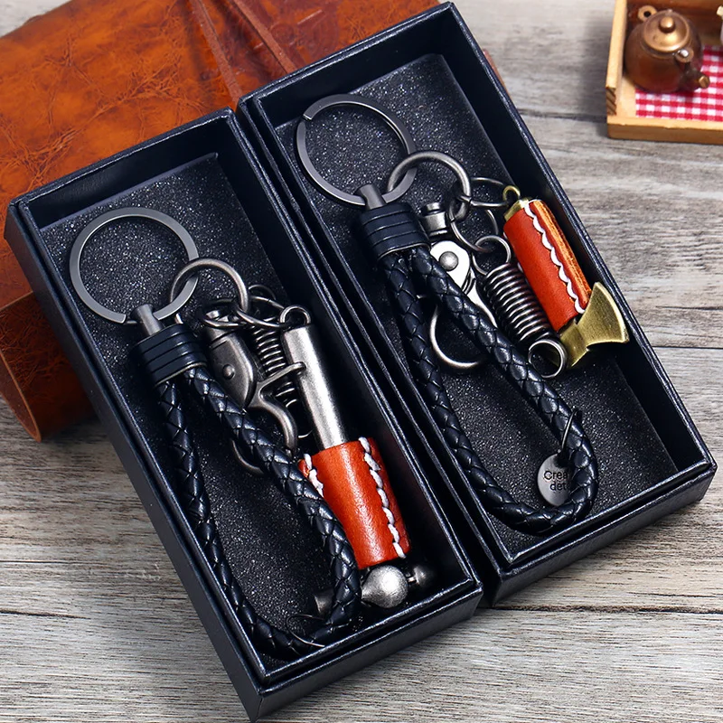 Vintage Weave Leather Key Chain Small Gift Simple Car Cattle-Leather Key Ring wall hook germ free key marshall key holder
Vintage Weave Leather Key Chain Small Gift Simple Car Cattle-Leather Key Ring wall hook germ free key marshall key holder