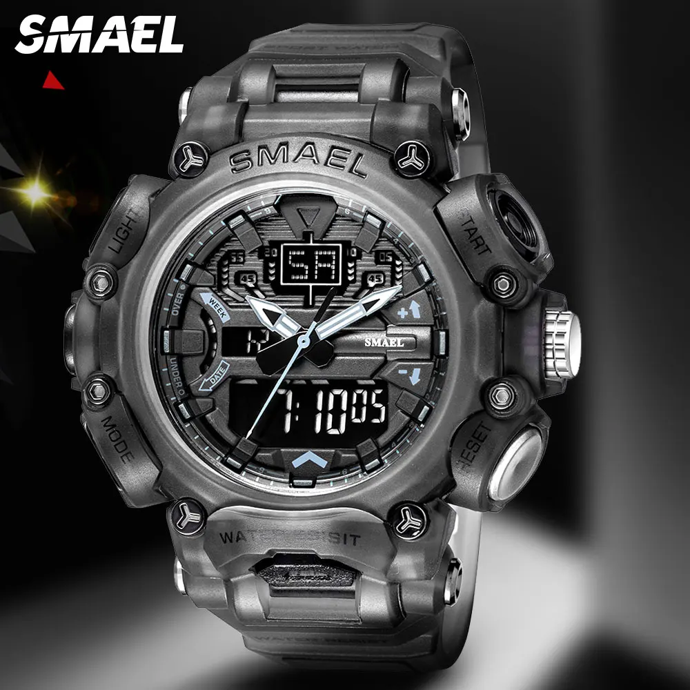 SMAEL Men Watches Waterproof Quartz Wristwatch Military Sport Auto Date Week Digital Watch Man часы мужские relogio masculino
SMAEL Men Watches Waterproof Quartz Wristwatch Military Sport Auto Date Week Digital Watch Man часы мужские relogio masculino