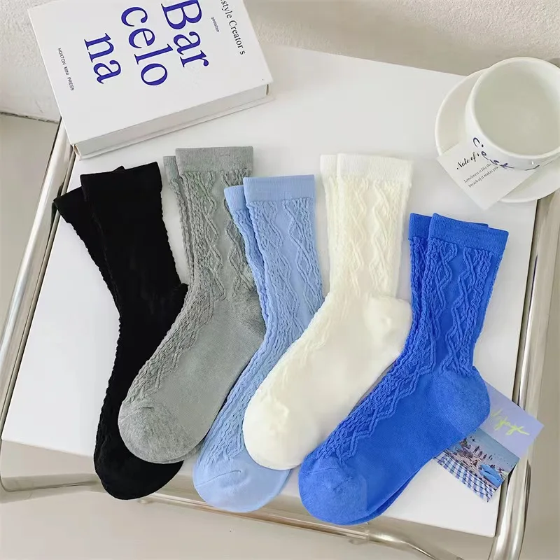 Sweet Women Socks Twist Cotton Sock Woman Klein Blue Solid Long Girls Sock Spring Summer Casual Soft Comfortable Korean Sock
Sweet Women Socks Twist Cotton Sock Woman Klein Blue Solid Long Girls Sock Spring Summer Casual Soft Comfortable Korean Sock