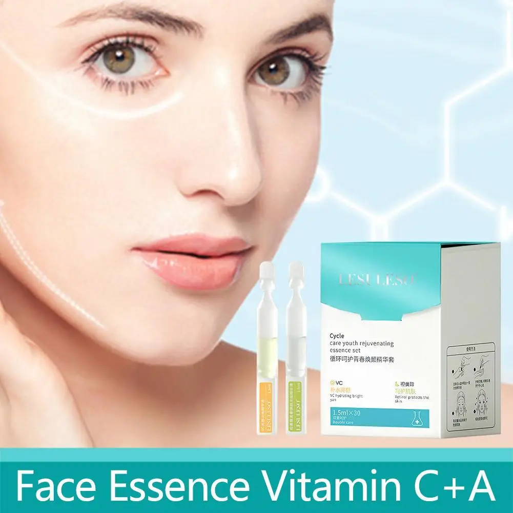 30PCS Face Vitamin C+A Essence Retinol VC Double Anti Facial Fluid Kit Deep Moisturizing Anti-aging Wrinkle Brightening Skin
30PCS Face Vitamin C+A Essence Retinol VC Double Anti Facial Fluid Kit Deep Moisturizing Anti-aging Wrinkle Brightening Skin
