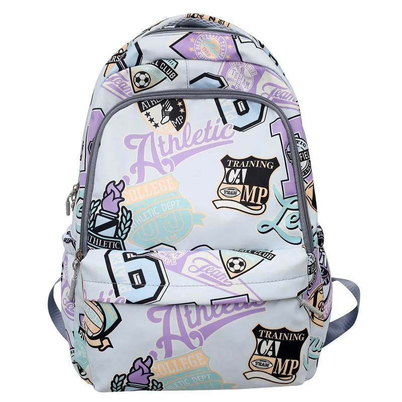 

Teenager School Bags for Girls Middle Student Graffiti Backpack Women Nylon Casual Campus Bagpack