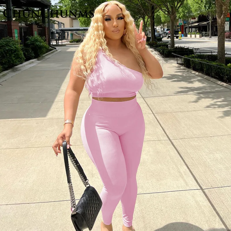 Sport Pit Strip One Shoulder Tank Top High Waist Pants Tracksuit Women 2 Piece Set Fitness Outfit Casual Lifting Hip Yoga Outfit
Sport Pit Strip One Shoulder Tank Top High Waist Pants Tracksuit Women 2 Piece Set Fitness Outfit Casual Lifting Hip Yoga Outfit