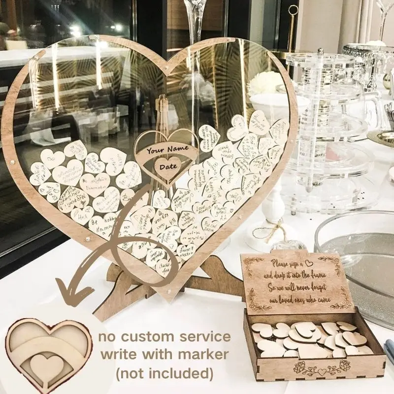 Wedding Guest Book Alternative - Wedding Decor-Drop Heart Guestbook New Wooden Heart-shaped Guest Drop Box 60 Hearts Box
Wedding Guest Book Alternative - Wedding Decor-Drop Heart Guestbook New Wooden Heart-shaped Guest Drop Box 60 Hearts Box