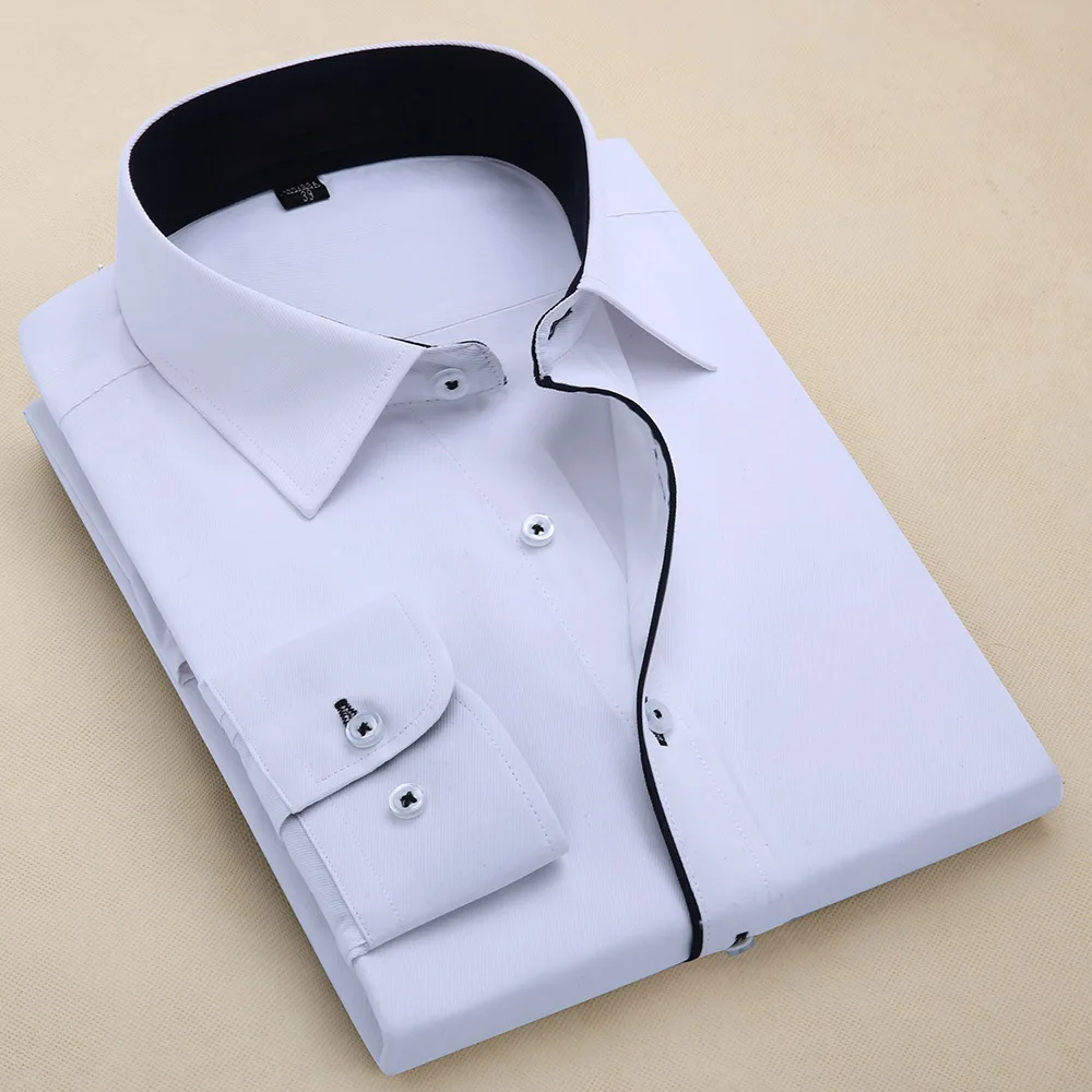 Men's Shirts Long-sleeved White Patchwork Collar Business Office Wear Plus Size Casual Non-iron Soft Slim New Men Daily Clothing
Men's Shirts Long-sleeved White Patchwork Collar Business Office Wear Plus Size Casual Non-iron Soft Slim New Men Daily Clothing