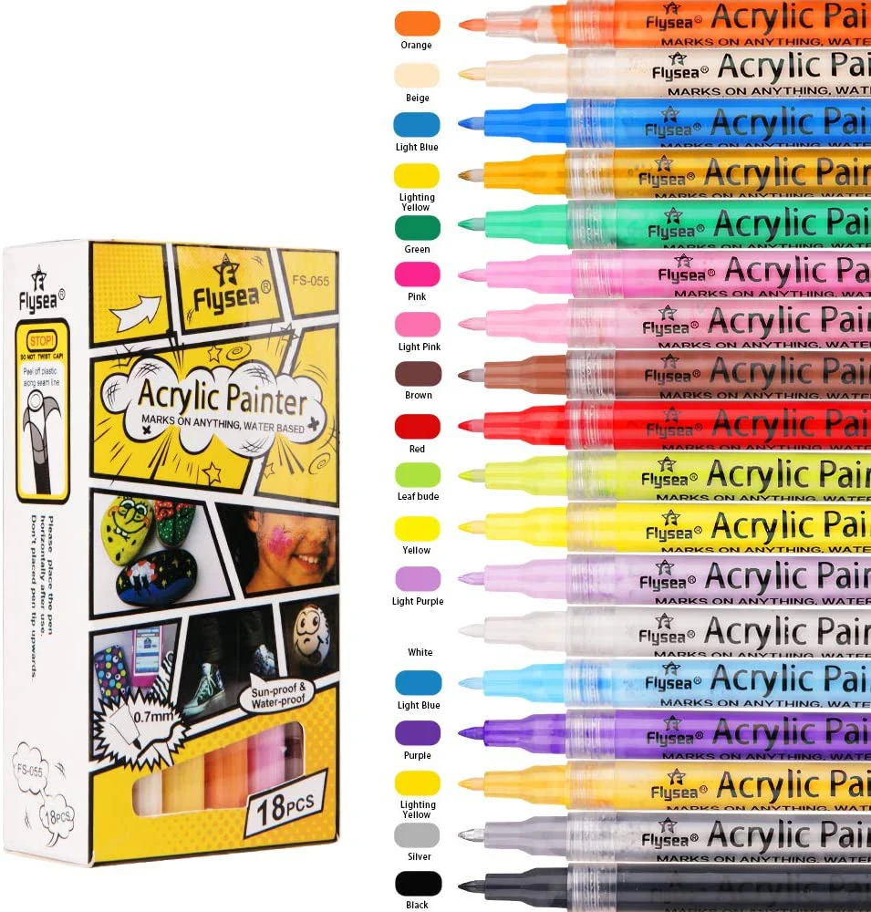 Premium Acrylic Paint Marker Pen 0.7mm Medium Tip for Rock Painting Mug Ceramic Glass Wood Fabric Painting Water Based Quick Dry
Premium Acrylic Paint Marker Pen 0.7mm Medium Tip for Rock Painting Mug Ceramic Glass Wood Fabric Painting Water Based Quick Dry
