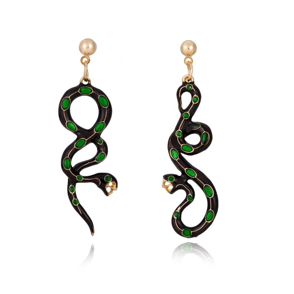 

Fashion Retro Snake Shape Pendant Earrings For Women Personality Ladies Asymmetric Exaggerated Drop Earrings Jewelry Wholesale